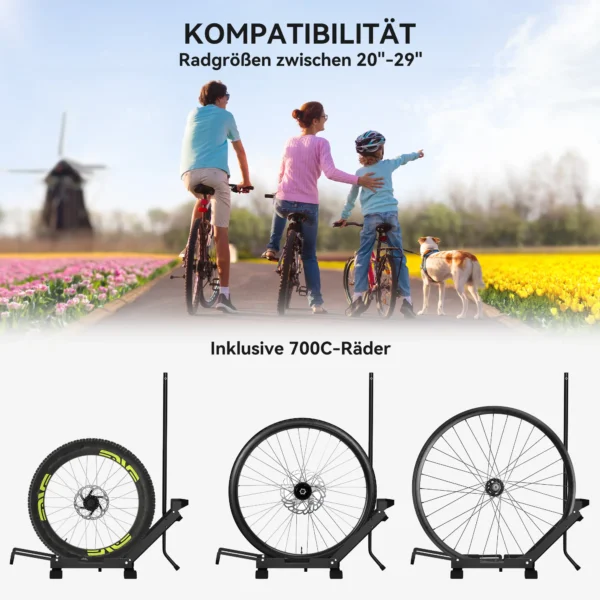 Sportnow fietsstandaard voor fietsen staal fietsenhouder met 80 mm bandbreedte vrijstaande grondparker meervoudige standaard parkeerstandaard fietsstandaard voor grond 75 x 41 x 81h cm zwart 6