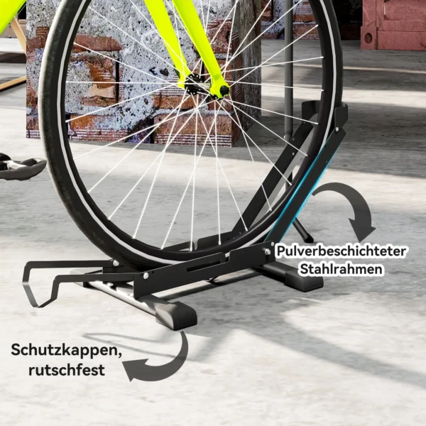 Sportnow fietsstandaard voor fietsen staal fietsenhouder met 80 mm bandbreedte vrijstaande grondparker meervoudige standaard parkeerstandaard fietsstandaard voor grond 75 x 41 x 81h cm zwart 8