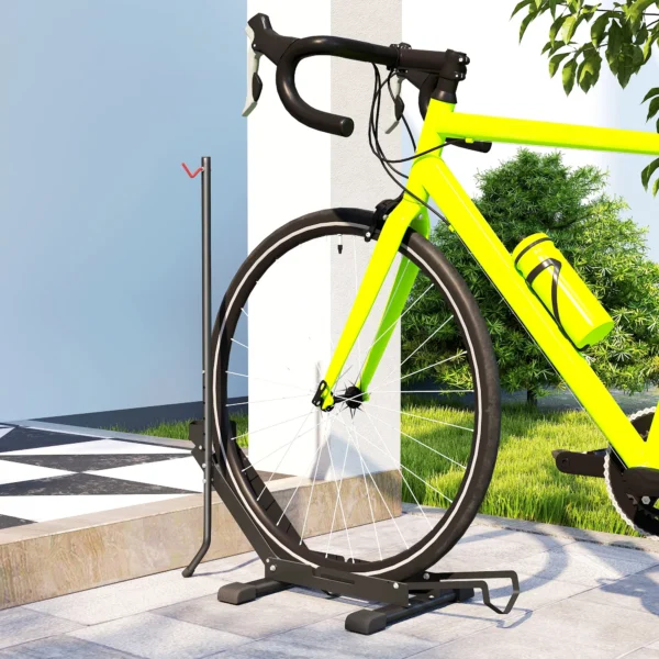 Sportnow fietsstandaard voor fietsen staal fietsenhouder met 80 mm bandbreedte vrijstaande grondparker meervoudige standaard parkeerstandaard fietsstandaard voor grond 75 x 41 x 81h cm zwart 9