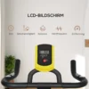Sportnow hometrainer met verstelbare zit en weerstand, fitnessfiets met lcd display, hartslagsensor, indoor cycling bike, staal, geel 5