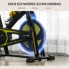 Sportnow hometrainer met verstelbare zit en weerstand, fitnessfiets met lcd display, hartslagsensor, indoor cycling bike, staal, geel 9