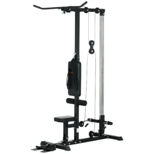 Sportnow krachtstation voor thuis multifunctioneel fitnessstation met lat pull bar kabelsysteem, tot 50 kg gewichten fitnessapparatuur voor thuisgym krachttraining 1