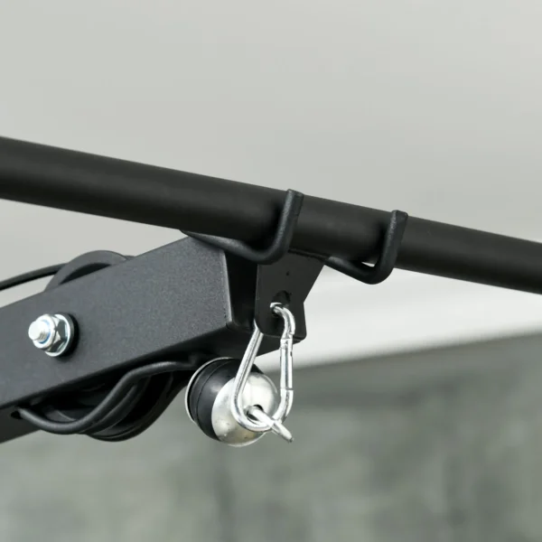 Sportnow krachtstation voor thuis multifunctioneel fitnessstation met lat pull bar kabelsysteem, tot 50 kg gewichten fitnessapparatuur voor thuisgym krachttraining 10
