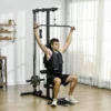 Sportnow krachtstation voor thuis multifunctioneel fitnessstation met lat pull bar kabelsysteem, tot 50 kg gewichten fitnessapparatuur voor thuisgym krachttraining 2