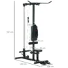 Sportnow krachtstation voor thuis multifunctioneel fitnessstation met lat pull bar kabelsysteem, tot 50 kg gewichten fitnessapparatuur voor thuisgym krachttraining 4