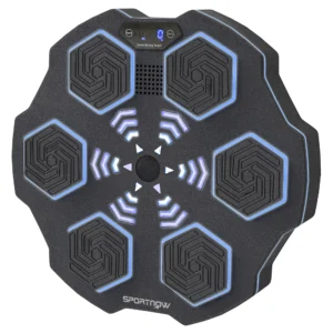 Sportnow muziek boks machine, elektronische bluetooth boksmachine met muziek, 9 snelheden 3 modi, wandgemonteerd slim boksdoel met led verlichting, voor volwassenen, thuisoefeningen, zwart 1