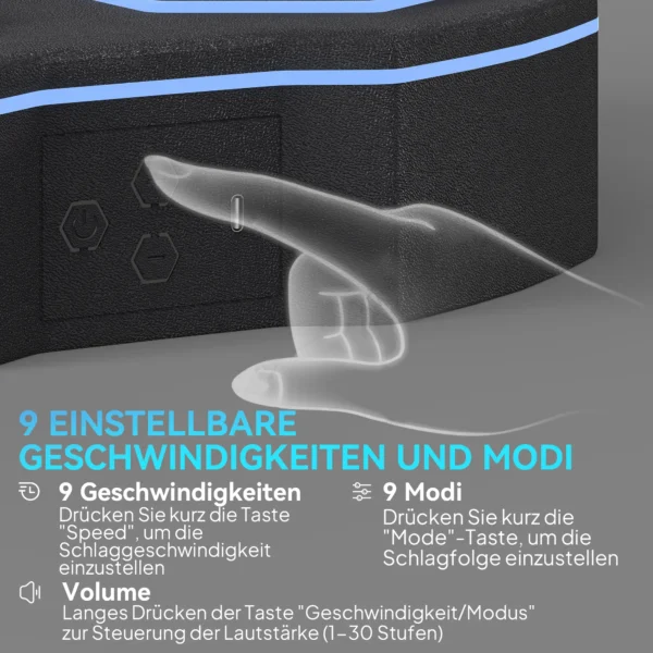 Sportnow muziek boks machine, elektronische bluetooth boksmachine met muziek, 9 snelheden 3 modi, wandgemonteerd slim boksdoel met led verlichting, voor volwassenen, thuisoefeningen, zwart 5
