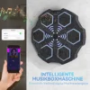 Sportnow muziek boks machine, elektronische bluetooth boksmachine met muziek, 9 snelheden 3 modi, wandgemonteerd slim boksdoel met led verlichting, voor volwassenen, thuisoefeningen, zwart 6