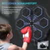 Sportnow muziek boks machine, elektronische bluetooth boksmachine met muziek, 9 snelheden 3 modi, wandgemonteerd slim boksdoel met led verlichting, voor volwassenen, thuisoefeningen, zwart 9