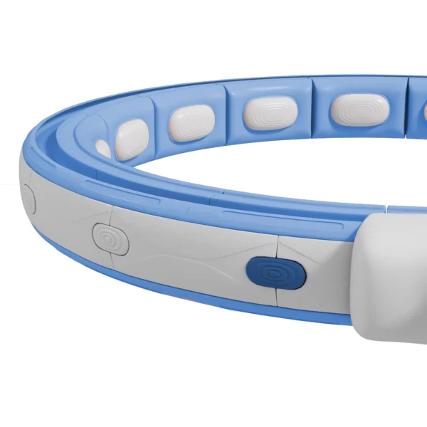Sportnow slimme hula hoop reifen voor volwassenen met gewicht bal teller 16 knopen (76 113cm) verstelbare fitness stille afslank apparatuur infinity hula hoop voor gewichtsverlies, fitness lichtblauw 10