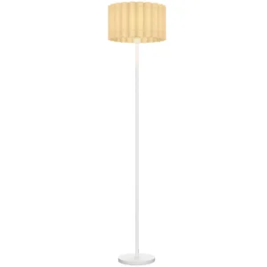 Staande lamp, staande lamp met e27 fitting, met golfvormige lampenkap staande lamp met voetschakelaar voor woonkamer, slaapkamer, exclusief lichtbron, wit 1