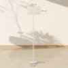 Staande lamp, staande lamp met e27 fitting, met golfvormige lampenkap staande lamp met voetschakelaar voor woonkamer, slaapkamer, exclusief lichtbron, wit 4