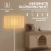 Staande lamp, staande lamp met e27 fitting, met golfvormige lampenkap staande lamp met voetschakelaar voor woonkamer, slaapkamer, exclusief lichtbron, wit 7