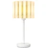 Tafellamp, tafellamp met golf lampenkap, e27 fitting, knopschakelaar, nachtkastlamp voor woonkamer, speelkamer, wit, excl. gloeilamp 1