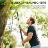 Telescopische takkenschaar 1,5 2,6m met vergrendelingsmechanisme, telescopische handgreep, anti aanbaklaag mes, lichtgewicht fruitplukschaar boomzaag voor verse takken en twijgen 5