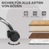 Thuiskantoor stoel, ergonomische bureaustoel draaistoel in hoogte verstelbare bureaustoel met kantelfunctie, teddyfluweel uiterlijk, make up stoel voor slaapkamer, studeerkamer, grijs 6
