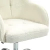 Thuiskantoor stoel, ergonomische bureaustoel draaistoel verstelbare hoogte bureaustoel met kantelfunctie, teddyfluweel look, make up stoel voor slaapkamer, studeerkamer, crèmewit 10