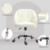 Thuiskantoor stoel, ergonomische bureaustoel draaistoel verstelbare hoogte bureaustoel met kantelfunctie, teddyfluweel look, make up stoel voor slaapkamer, studeerkamer, crèmewit 7
