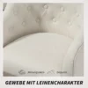 Thuiswerkstoel, draaibare bureaustoel verstelbare hoogte met kantelfunctie, linnenlook, make up stoel voor slaapkamer, studeerkamer, beige 8