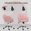 Thuiswerkstoel, ergonomische bureaustoel draaistoel verstelbare hoogte kantoorstoel met kantelfunctie, teddyfluweel uiterlijk, make up stoel voor slaapkamer, studeerkamer, roze 5