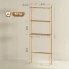 Toilettenrek 3 niveaus badkamerrek met kantelbeveiliging, ruimtebesparend multifunctioneel rek voor wasruimte, landelijke stijl, natuurhout 4