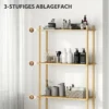 Toilettenrek 3 niveaus badkamerrek met kantelbeveiliging, ruimtebesparend multifunctioneel rek voor wasruimte, landelijke stijl, natuurhout 6