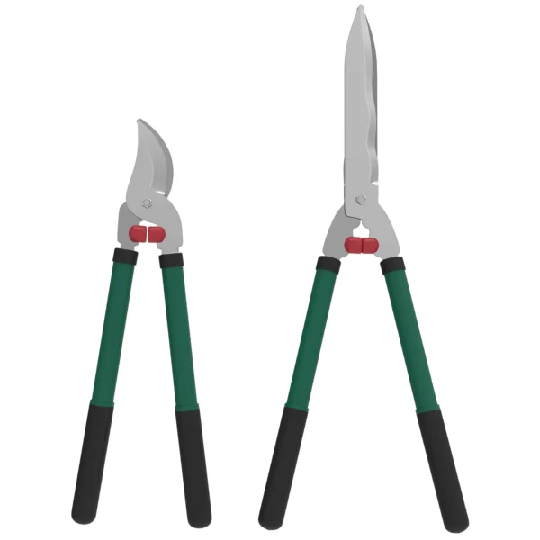 Tuinschaar set 2 delig meslengte 40 cm takkenschaar met anti aanbaklaag metalen bladen, 51 cm tuinschaar voor het snoeien van hagen en takken 1
