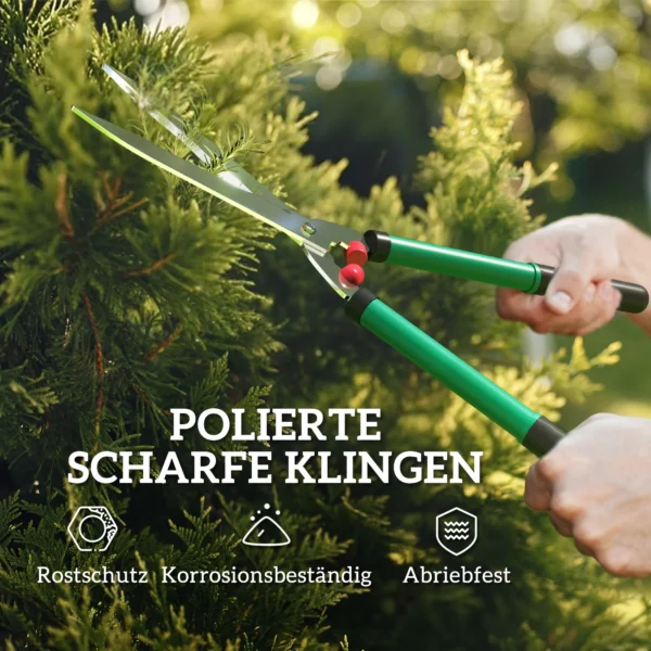 Tuinschaar set 2 delig meslengte 40 cm takkenschaar met anti aanbaklaag metalen bladen, 51 cm tuinschaar voor het snoeien van hagen en takken 6