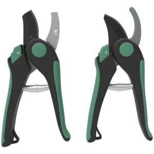 Tuinwerktuig set 2 stukken tuin gereedschap van metaal tuinapparatuur met bypass tuinschaar aambeeld tuinschaar tuinwerk set tuincadeaus voor vrouwen en mannen groen+zwart 1