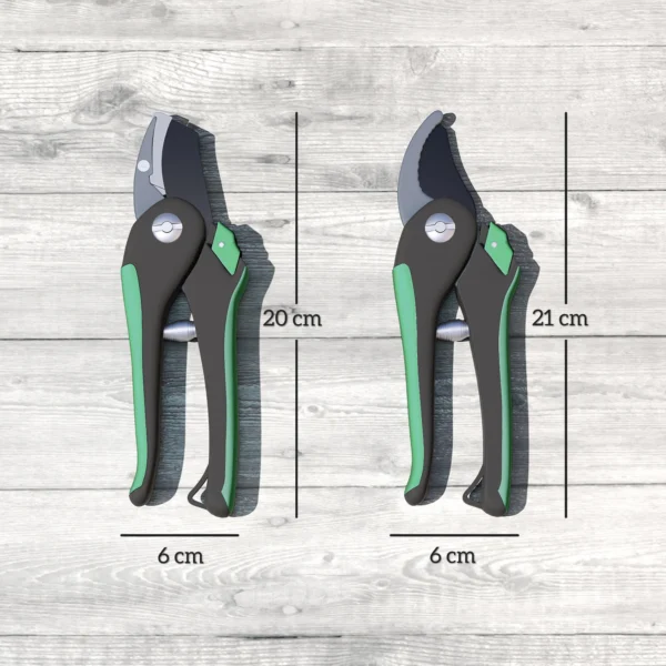 Tuinwerktuig set 2 stukken tuin gereedschap van metaal tuinapparatuur met bypass tuinschaar aambeeld tuinschaar tuinwerk set tuincadeaus voor vrouwen en mannen groen+zwart 4
