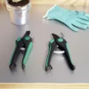 Tuinwerktuig set 2 stukken tuin gereedschap van metaal tuinapparatuur met bypass tuinschaar aambeeld tuinschaar tuinwerk set tuincadeaus voor vrouwen en mannen groen+zwart 9