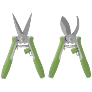 Tuinwerktuig set 2 stuks tuin gereedschap van roestvrij staal tuinapparatuur met tuinschaar takkenschaar tuinwerk set tuincadeaus voor vrouwen en mannen groen+zilver 1
