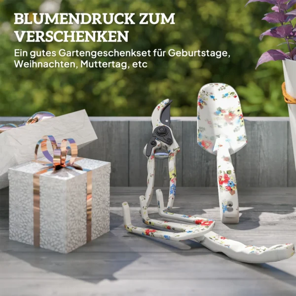 Tuinwerktuig set 3 stuks tuin gereedschap van metaal tuinapparatuur met bloemenschop handhark tuinschaar tuinwerk set tuincadeaus voor vrouwen en mannen veelkleurig 6