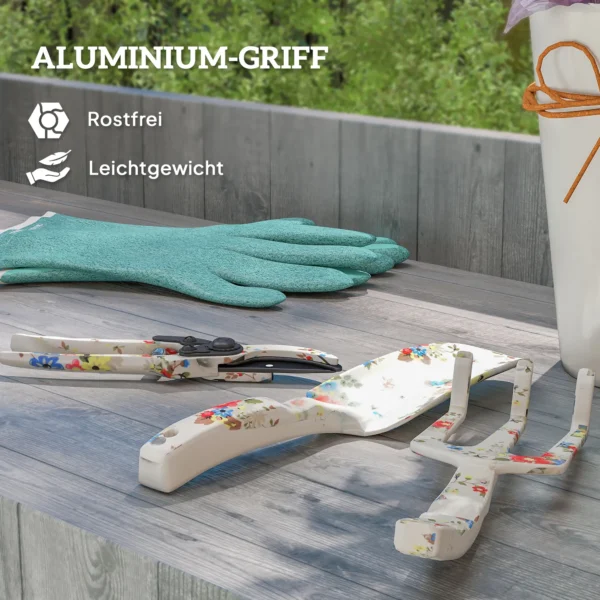 Tuinwerktuig set 3 stuks tuin gereedschap van metaal tuinapparatuur met bloemenschop handhark tuinschaar tuinwerk set tuincadeaus voor vrouwen en mannen veelkleurig 7