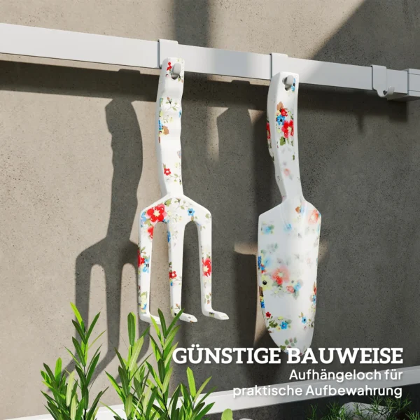 Tuinwerktuig set 3 stuks tuin gereedschap van metaal tuinapparatuur met bloemenschop handhark tuinschaar tuinwerk set tuincadeaus voor vrouwen en mannen veelkleurig 8