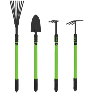 Tuinwerktuigset 4 stuks tuin gereedschapset met schop, tuinhak, tuinhark, bladhark, ideaal cadeau voor mannen en vrouwen 1