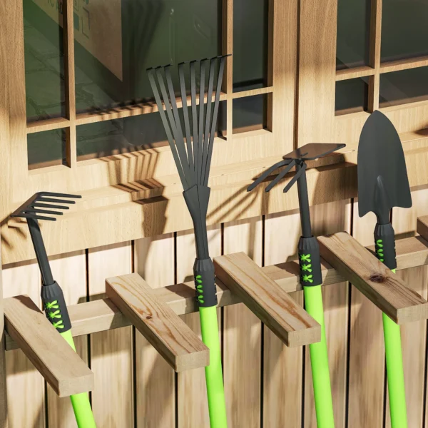 Tuinwerktuigset 4 stuks tuin gereedschapset met schop, tuinhak, tuinhark, bladhark, ideaal cadeau voor mannen en vrouwen 10