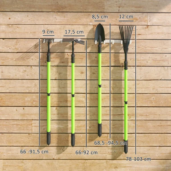 Tuinwerktuigset 4 stuks tuin gereedschapset met schop, tuinhak, tuinhark, bladhark, ideaal cadeau voor mannen en vrouwen 4