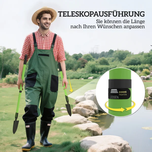 Tuinwerktuigset 4 stuks tuin gereedschapset met schop, tuinhak, tuinhark, bladhark, ideaal cadeau voor mannen en vrouwen 6