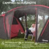 Tunnel tent, campingtent voor 4 6 personen, met 3 kamers, licht haak, groepstent met dubbele deuren, 3000mm waterafstotend familie tent, voor tuin, campingplaats, grijs 6