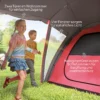 Tunnel tent, campingtent voor 4 6 personen, met 3 kamers, licht haak, groepstent met dubbele deuren, 3000mm waterafstotend familie tent, voor tuin, campingplaats, grijs 7
