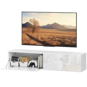 Tv kast hangend tv meubel voor televisies tot 65 inch 140 cm lowboard tv tafel met opbergruimte tv kast voor woonkamer wit 1