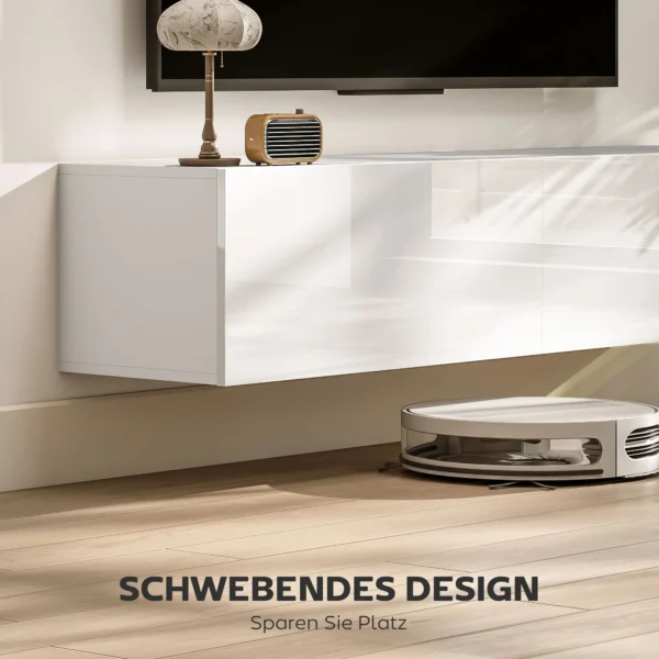 Tv kast hangend tv meubel voor televisies tot 65 inch 140 cm lowboard tv tafel met opbergruimte tv kast voor woonkamer wit 5