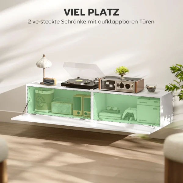 Tv kast hangend tv meubel voor televisies tot 65 inch 140 cm lowboard tv tafel met opbergruimte tv kast voor woonkamer wit 6