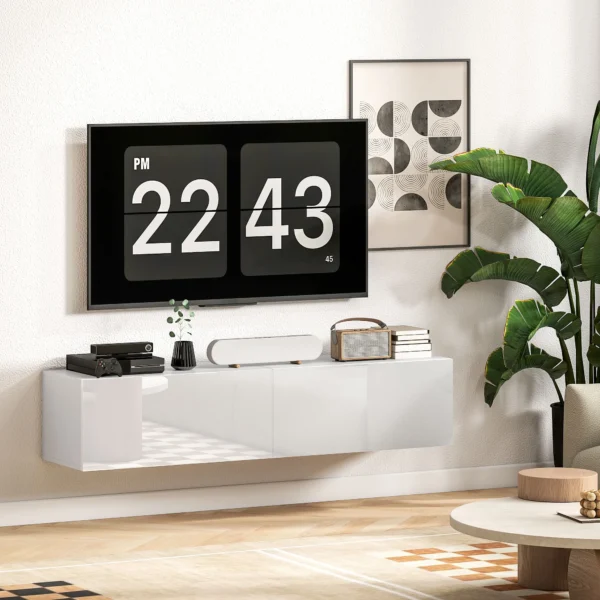 Tv kast hangend tv meubel voor televisies tot 65 inch 140 cm lowboard tv tafel met opbergruimte tv kast voor woonkamer wit 9