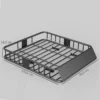 Universele dakdrager met windscherm, stalen bagagerek met reling, auto bagagerek tot 90,7kg belastbaar, dakdrager dak bagagekorf voor suv trucks 110,5 x 99,5 x 18,5cm zwart 4