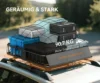 Universele dakdrager met windscherm, stalen bagagerek met reling, auto bagagerek tot 90,7kg belastbaar, dakdrager dak bagagekorf voor suv trucks 110,5 x 99,5 x 18,5cm zwart 5