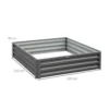 Verhoogd bloembed, bloembak, groentebed, plantenbak, kruidenbed voor tuin, terras, balkon, staal, lichtgrijs, 120 x 120 x 30 cm 4