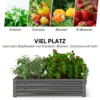 Verhoogd bloembed, bloembak, groentebed, plantenbak, kruidenbed voor tuin, terras, balkon, staal, lichtgrijs, 120 x 120 x 30 cm 5