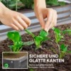 Verhoogd bloembed, bloembak, groentebed, plantenbak, kruidenbed voor tuin, terras, balkon, staal, lichtgrijs, 120 x 120 x 30 cm 6